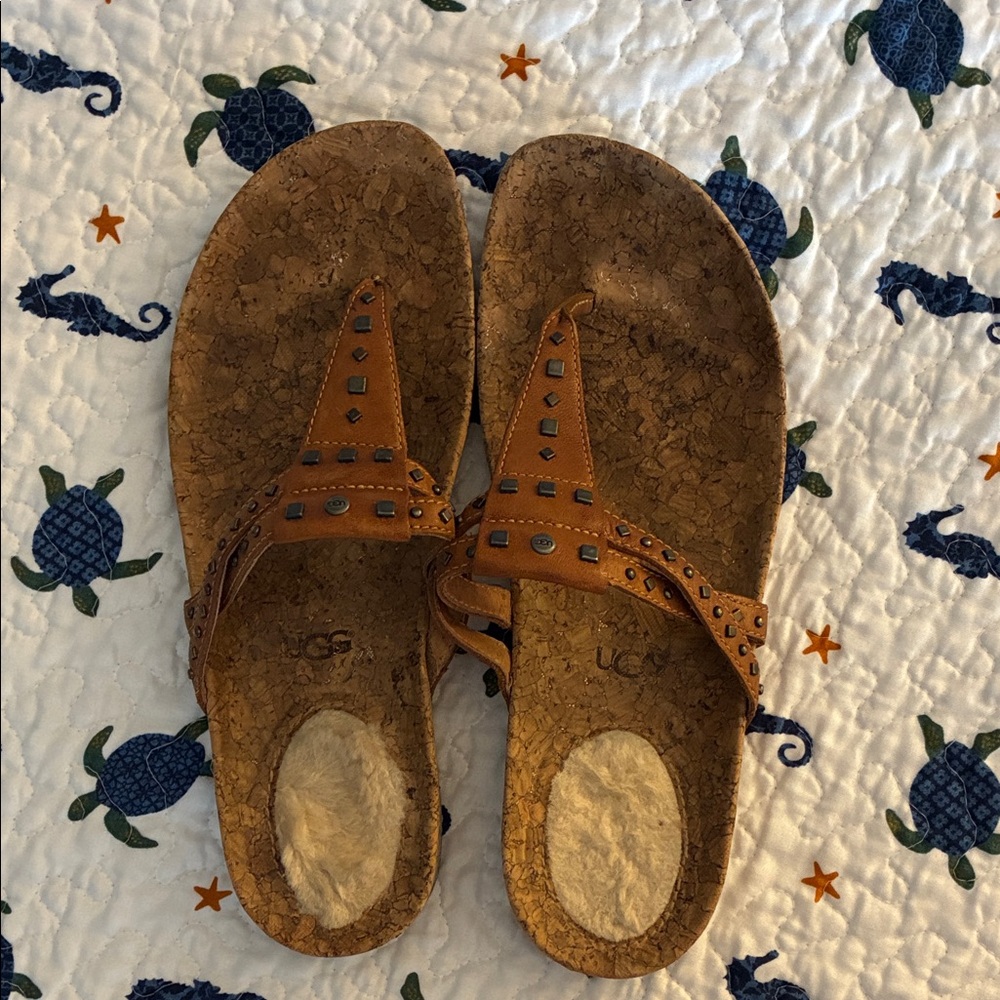 UGG Tan Studded Sandals